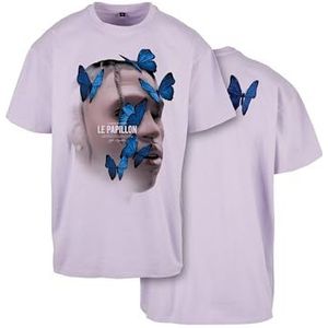 Mister Tee Le Papillon T-shirt, oversized, voor heren, paars (lila)