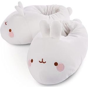 NICI Molang antislip pantoffels maat 34 - 37 M. De pluche pantoffels voor kinderen, meisjes en volwassenen, de warme en zachte pantoffels - 47754