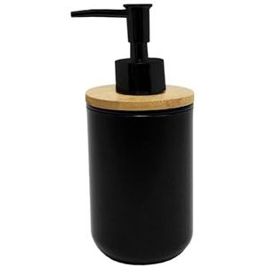 Douceur d'Intérieur Intelligente zeepdispenser, diameter 7,2 x 17,5 cm, zwart, polystyreen en bamboe