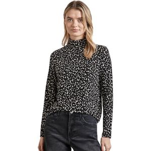 Street One A322375 Jersey T-shirt met schildpadkraag voor dames, zwart.