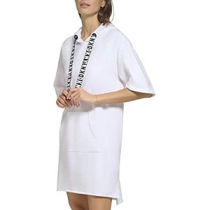 DKNY Dkny Sportjurk voor dames, met Drawcord-logo, casual jurk voor dames, Wit