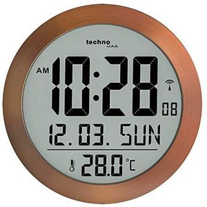 Technoline WS 8038 - Digitale Radiogestuurde Wandklok / Tafelklok - Thermometer - Datum