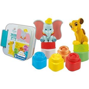 Clementoni - 17817 ��– Soft Clemmy – Disney Classic Box – eerste speelgoedstenen – bouwstenen – zacht blok voor baby's van 6 maanden, educatief speelgoed, babyspeelgoed, spel voor de eerste leeftijd,