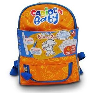 CARIOCA Babyrugzak | Waterdichte rugzak voor kinderen vanaf de kleuterschool met kleurboek, schooltas voor kinderen vanaf 2 jaar met kleurpotloden, viltstiften en kleurplaten