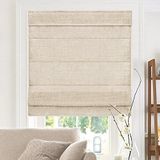 CHICOLOGY - RMBF2764 - Draadloze Romeinse rolgordijnen - Moderne waterval raambekleding van stof met kruisarcering, 68,6 x 162,6 cm (b x h), Belgisch linnen (privacy en lichtfiltering)