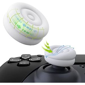 PlayVital Controllerkap voor ps4/ps5, Joystick bescherming voor Xbox Series X/S, Joystick-dop voor Xbox One/Elite Series 2, analoge stiftkap voor Switch Pro Controller-wit