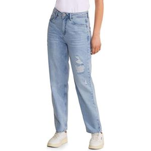 Street One A377475 Jeans voor dames, straight fit, Lichtblauw versleten