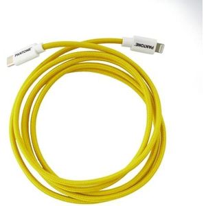 Celly, USB-C naar Lightning-kabel, compatibel met Apple-apparaten en iOS-systemen, lengte 1,5 m, vermogen 60 W, stekkers van pvc en nylon met knikbescherming, geel