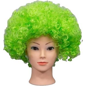 Afropruik, groen, krullend, voor feestkostuums, disco accessoires, uniseks, 60/70/80