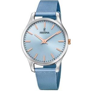 Festina Dameshorloge analoog kwarts met armband van roestvrij staal F20506/2, blauw, armband, Blauw, armband