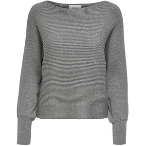 ONLY Onladaline Life L/S Short Pullo Knt Noos Damestrui, Medium grijs mengsel.