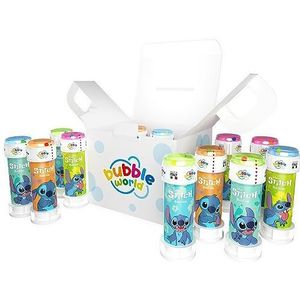 Bubble Word - STITCH Party Pack - 12 flessen bubbels - 60 ml - op kleur afgestemde tubes en geïntegreerde blazer - perfect voor verjaardagsfeestjes voor je kind en vrienden - Gemaakt in