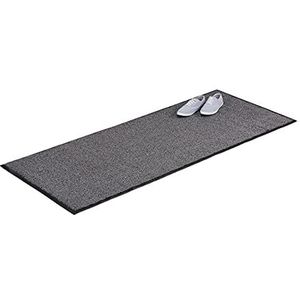 Relaxdays schoonloopmat grijs - deurmat binnen - droogloopmat - voetmat - extra dun - 80x200cm