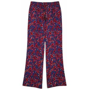 women'secret Lange boho-broek, pyjamabroek voor dames, Blauwe print.