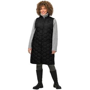 Ulla Popken Grs Hyprar Gilet matelassé en nid d'abeille pour femme avec col montant Imperméable, Noir, 48-50 grande taille