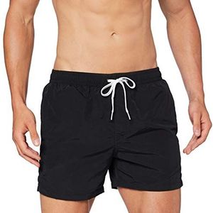 Build Your Brand Basic zwemshort voor heren met trekkoord, verkrijgbaar in vele trendy kleuren, maten S tot 5XL, zwart.