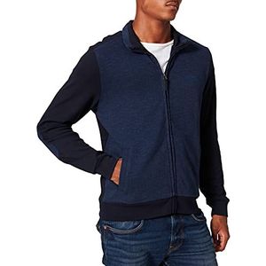 Pierre Cardin sweatshirt, jas, stand-up collar, ritssluiting, interlock slub heringbone trainingspak, heren, Blauw