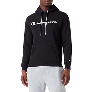 Champion Legacy American Classics Heavy Powerblend Fleece Logo Sweatshirt met capuchon voor heren, zwart, M, zwart.