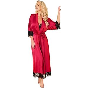 Kalimo Kimono Sumatra Robe de chambre en viscose Vin rouge Taille M, Framboise, M