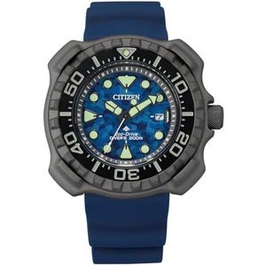 Citizen Eco-Drive Analoog herenhorloge met Promaster Marine elastische band, blauw, eenheidsmaat, armband, Blauw, armband