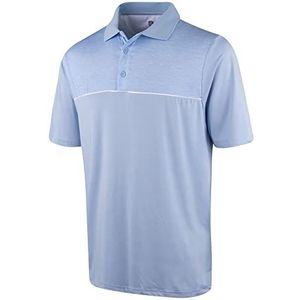 Island Green Ademend golfpoloshirt voor heren met nauwgezette print, Hemelsblauw