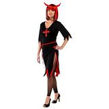 Folat 23734 Halloweenjurk voor dames, zwart/rood/S/M