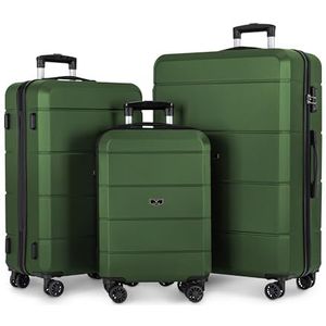 LUGG Jetset lichtgewicht reiskoffers met ABS-schaal, waterdicht en veilig vergrendelingssysteem - Easyjet, British Airways, TUI en meer, 45 x 36 x 20 cm, Militair Groen, Legergroen