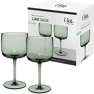 Villeroy & Boch - Like Sage wijnglas, 2-delige set, groen gekleurd glas, inhoud 270 ml