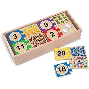 Melissa & Doug Zelfcorrigerende puzzels met cijfers van 1 tot 20 van hout, educatief speelgoed, cadeau voor kinderen van 2, 3 en 4 jaar, speelgoed voor de eerste leeftijd, activiteits- en