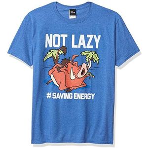 Disney Lion King-Not Lazy Short Sleeve T-Shirt T-shirt pour homme, Bleu roi (Heather Royal Blue), M