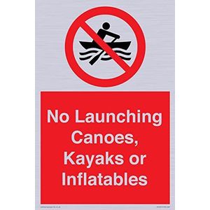 Bord ""No Launching Canoes, kajaks of opblaasbaar"" - 200 x 300 mm - A4P