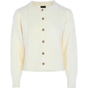 DreiMaster Klassik Cardigan vintage tressé chaud en laine blanche taille XL pour femme, Laine/blanc, XL