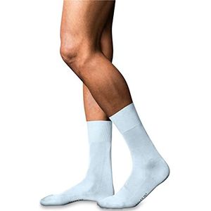 FALKE Heren nr. 9 ademende sokken katoen lichte glans versterkt platte teennaad effen hoge kwaliteit elegant voor kleding en werk 1 paar, Blauw (Light Blue 6594)