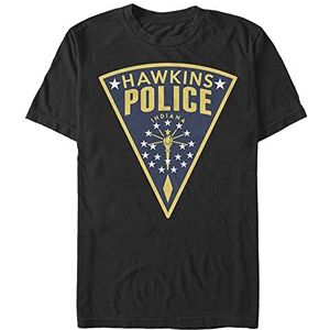 Netflix Unisex Stranger Things-Hawkins Police Seal Organic, Zwart, L, SCHWARZ