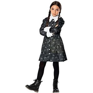 Rubies Wednesday Addams Officieel Wednesday Addams kostuum voor meisjes, voor Halloween, carnaval, cosplay en feestjes