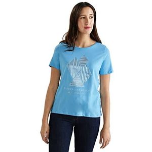 Street One A319435 T-shirt voor dames met korte mouwen, Blauw Splash