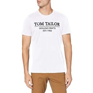 TOM TAILOR T-shirt voor heren, 27221 - Grijs Blauw Geometrisch Design