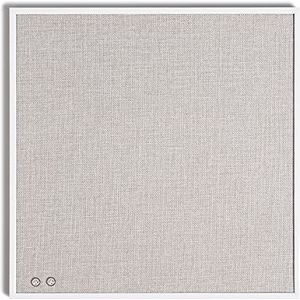 U Brands Prikbord van linnen met wit metalen frame, 35,6 x 35,6 cm