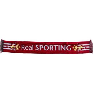 Real Sporting De Gijon | Sjaal met dikke franjes | Rood | Unisex