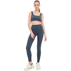 Trendyol Gebreide yogabroek voor dames, Navy Blauw