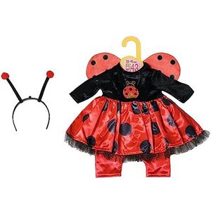 Zapf Creation, Puppenkleding, poppenkleding, poppenmode outfit 43 cm, Marienkaas kostüm voor poppen bestaat uit jurk met bloemen, broek, haarlijn en kledingriem, 871492