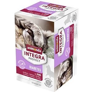 Animonda Integra Protect Kattenvoer voor katten met diabetes, nat voer, met rund, 6 x 100 gram