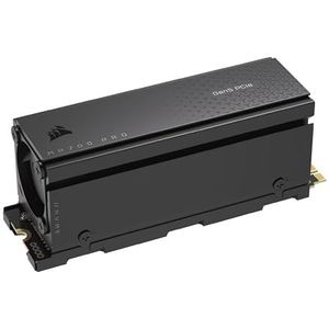 Corsair MP700 PRO met 1TB M.2 PCIe Gen5 x4 NVMe 2.0 SSD luchtkoeler M.2 2280 tot 11700 MB/sec sequentieel afspelen NAND TLC hoge dichtheid zwart