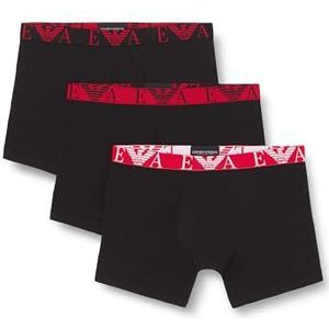 Emporio Armani Bold Monogram boxershorts voor heren, 3 stuks, zwart/zwart