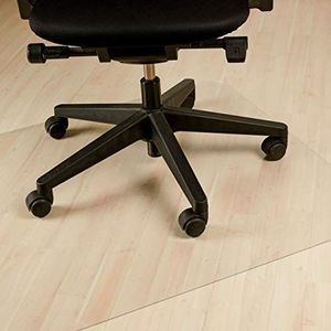 Relaxdays Vloerbeschermingsmat bureaustoel, 90 x 120 cm, PVC vloeronderlegger, laminaat, parket, tapijt, antislip, transparant