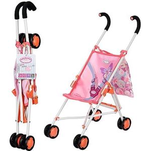 Baby Annabell - Zapf Creation 707470 Active Stroller zak-opvouwbare poppenwagen met net en 3-punts riem, 62 cm greephoogte in roze