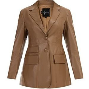 caspio Blazer en cuir synthétique pour femme 29026788-CA06 Camel Taille S, camel, S