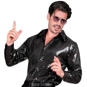 Widmann - Party Fashion Glitter overhemd voor heren, Disco Fever, Schlagermove, overhemd voor heren