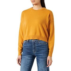 Vero Moda Vmlillie Ls O-hals blouse GA Noos Sweater dames, goudgeel/details: wit melange, S, Goudgeel / Details: wit gemengd.