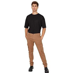 TRENDYOL Trendyol Skinny broek voor heren, middelhoge taille, herenbroek (1 stuk), Kameel.